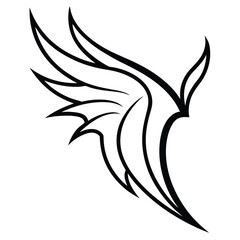 silhouette wing on white background