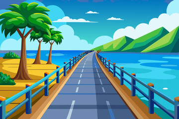 tropical beach with palm trees