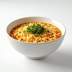 Isometric 3D Bowl of Ramen Illustration on White Background