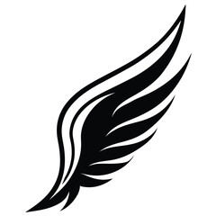 silhouette wing on white background