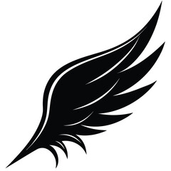 silhouette wing on white background