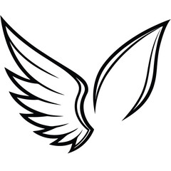 silhouette wing on white background