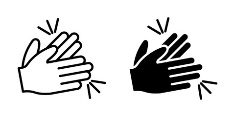 clapping hand Icon set. Symbol isolated on white background. vector illustration.