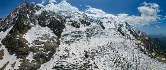 Glaciers of Le Mont Blanc in the French Alps