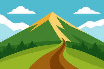 Majestic Mountain Peak A Serene Landscape Illustration