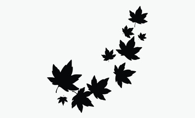 Autumn leaf , utumn leaves silhouette vector on white background 