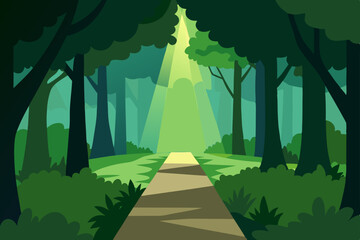 Enchanted Forest Path A Serene Green Journey into Nature's Embrace