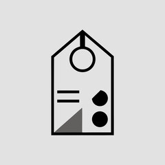 Abstract geometric tag minimalist design element
