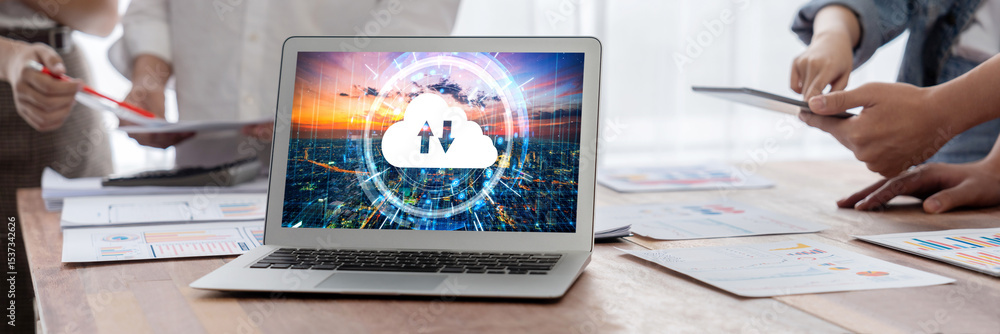 Fototapete cloud computing software for brisk remote work and personal data storage