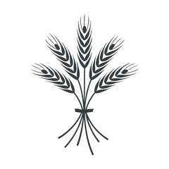 Elegant Wheat Stalks Tied with Ribbon Minimalist Vector Illustration for Agriculture Food and Organic Product Design Projects and Logo Creation