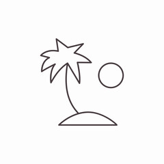 palm tree island sun icon sign vector