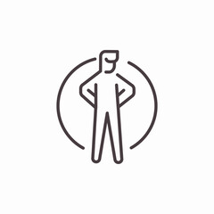 person in circle icon sign vector