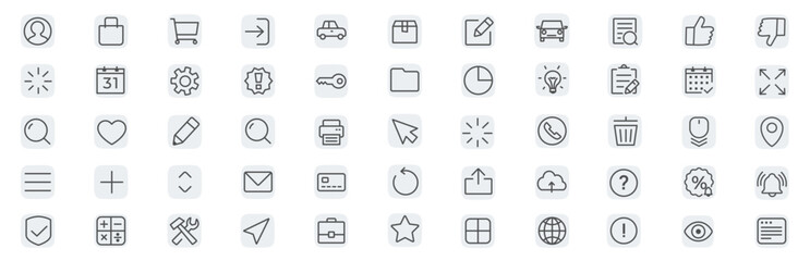 Ui UI icon set, user interface icon set collection.