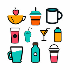 beverages set of icon vector illustration	