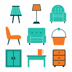 furniture set of icon vector illustration