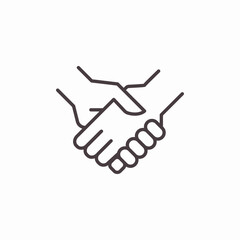 two hands shaking icon sign vector