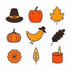 thanksgiving set of icon vector illustration