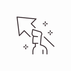 upward trend anticipation icon sign vector