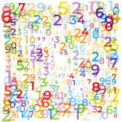 Digital data array, lots of numbers digits in Digital Pattern, abstract math background, big data concept