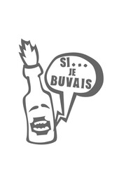 bouteille humour si je buvais bulle alcool