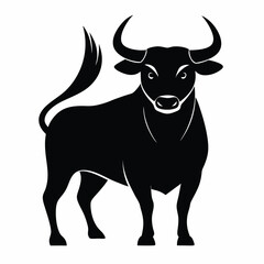 bull on white background