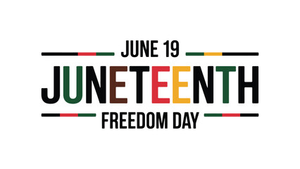 juneteenth freedom day banner with june 19 date and vibrant text design celebrating african american heritage and emancipation
