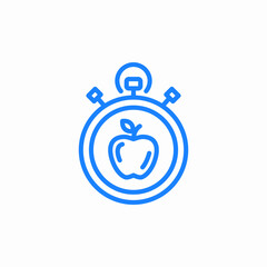 healthy eating timer icon sign vector