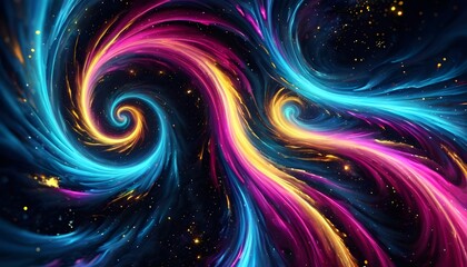Obraz premium Vibrant Swirls of Color and Light in a Cosmic Abstract Design