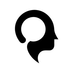 minimalist clear curious mind icon logo