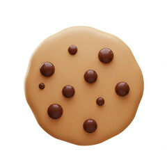 Fototapeta premium Chocolate chip cookie isolated on white