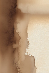 Subtle abstract watercolor wash in coffee tones, organic bleeds, artist’s studio texture