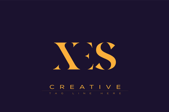 XES abstract letter logo design. This logo is designed by three abstract letters.