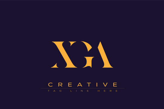 XGA abstract letter logo design. This logo is designed by three abstract letters.