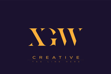 XGW abstract letter logo design. This logo is designed by three abstract letters.