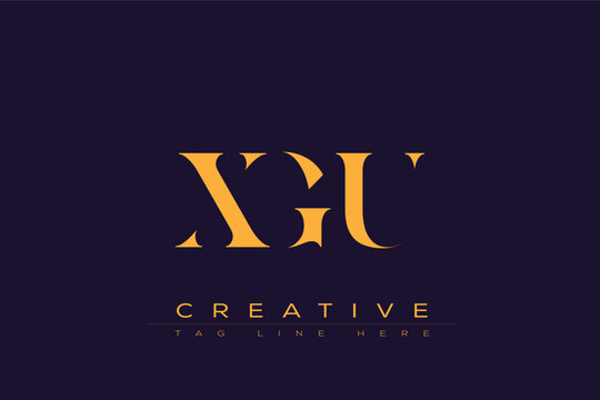 XGU abstract letter logo design. This logo is designed by three abstract letters.