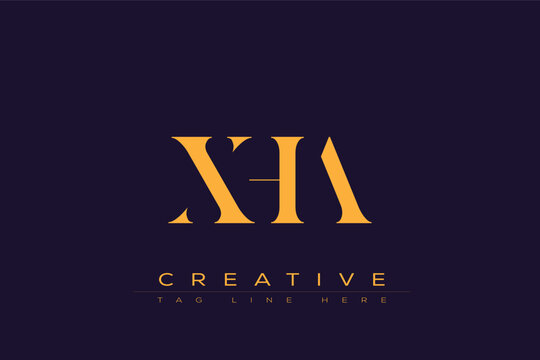 XHA abstract letter logo design. This logo is designed by three abstract letters.