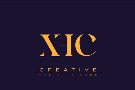 XHC abstract letter logo design. This logo is designed by three abstract letters.