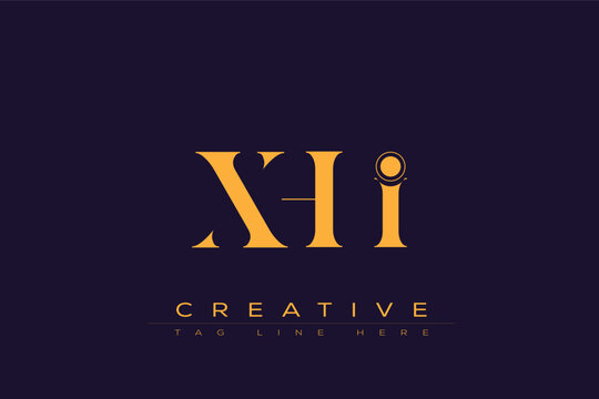 XHI abstract letter logo design. This logo is designed by three abstract letters.