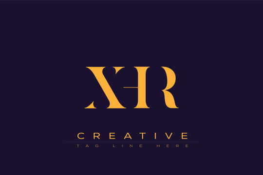 XHR abstract letter logo design. This logo is designed by three abstract letters.