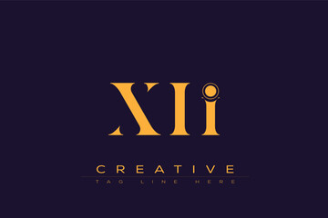 XII abstract letter logo design. This logo is designed by three abstract letters.
