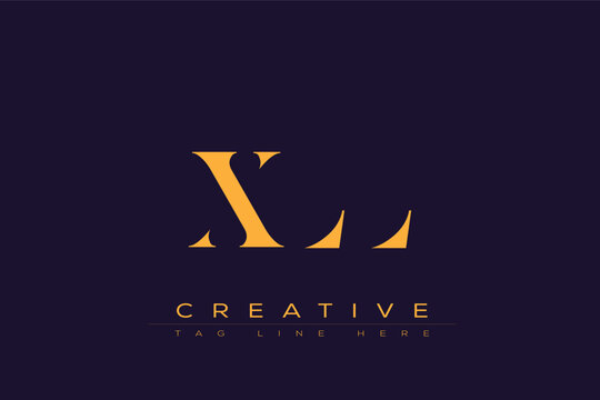 XLL abstract letter logo design. This logo is designed by three abstract letters.