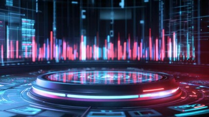 Futuristic digital dashboard with glowing data streams - Powered by Adobe