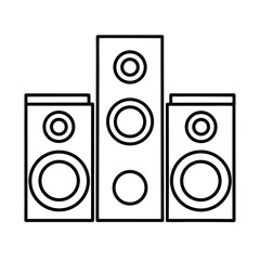 High quality vector illustration of a modern sound system with multiple speakers