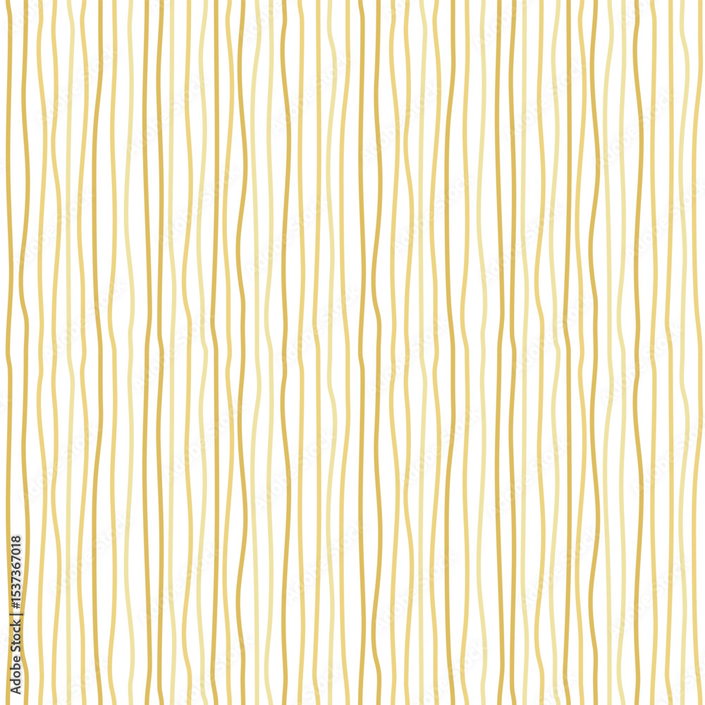Poster seamless doodle pattern with hand drawn wavy vertical lines in golden tones. minimal abstract design