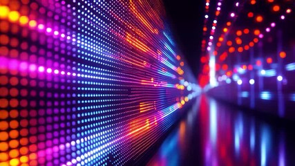 Colorful lights burst across an abstract background with star-like patterns, creating a vibrant, energetic wave of design - Powered by Adobe