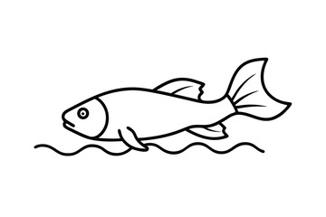 Obraz premium Hogfish exploring vibrant coral reefs in tropical waters Line Art Vector illustration