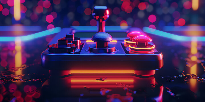 Futuristic Neon Arcade Machine