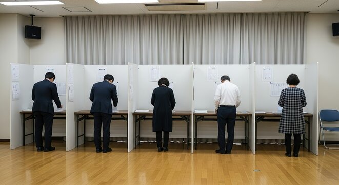 日本の選挙：投票所・投票のイメージ