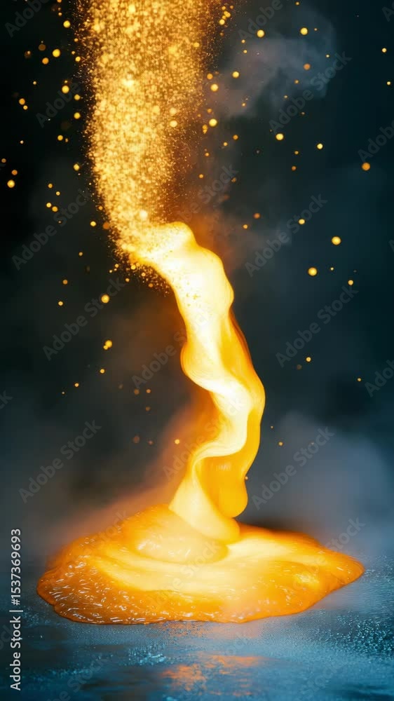 Poster lava lamp effect captured in stunning detail showcasing vibrant orange and yellow colors with swirli