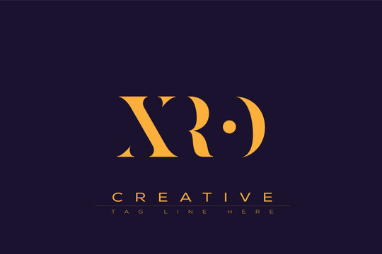 XRO abstract letter logo design. This logo is designed by three abstract letters.